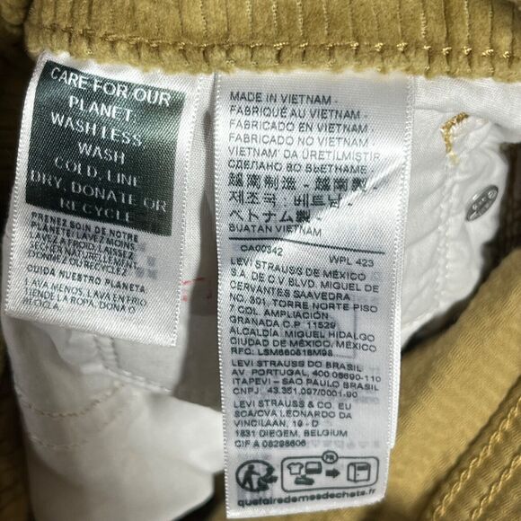 LEVI'S Womens 711 Skinny Corduroy Pants 32x30 Camel Mid Rise Slim Fit Stretch - Picture 5 of 6